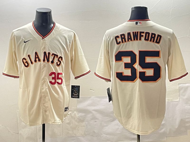 Men San Francisco Giants #35 Crawford Cream Game 2025 Nike MLB Jersey style 2